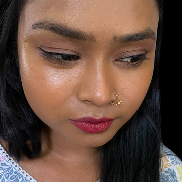 Bead String Nose Ring (gold plated)